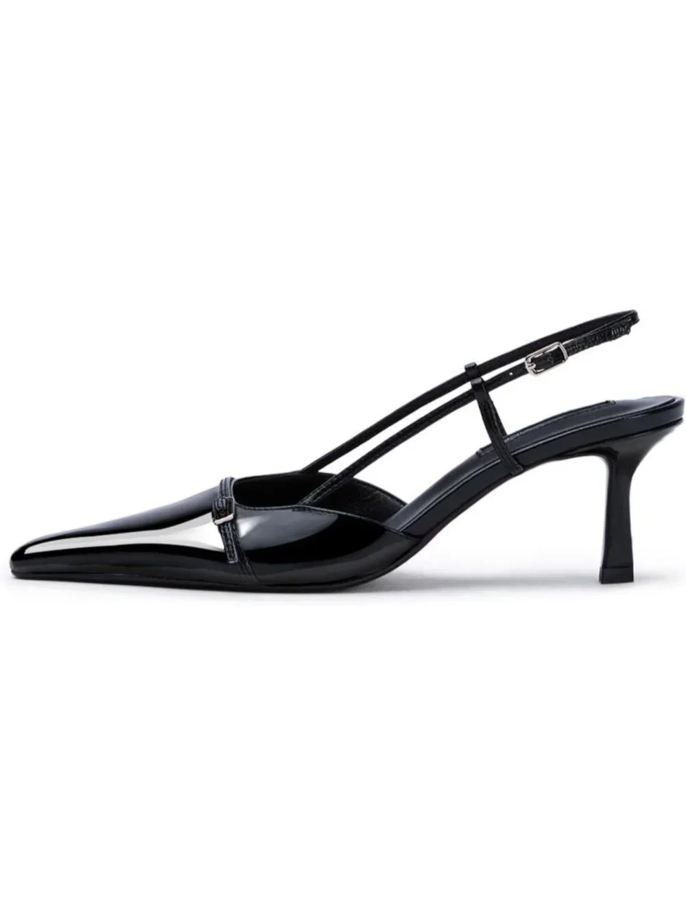 Women's Black Patent2 Kitten Heels with Bow Pointed Close Toe Pumps Dress Party
